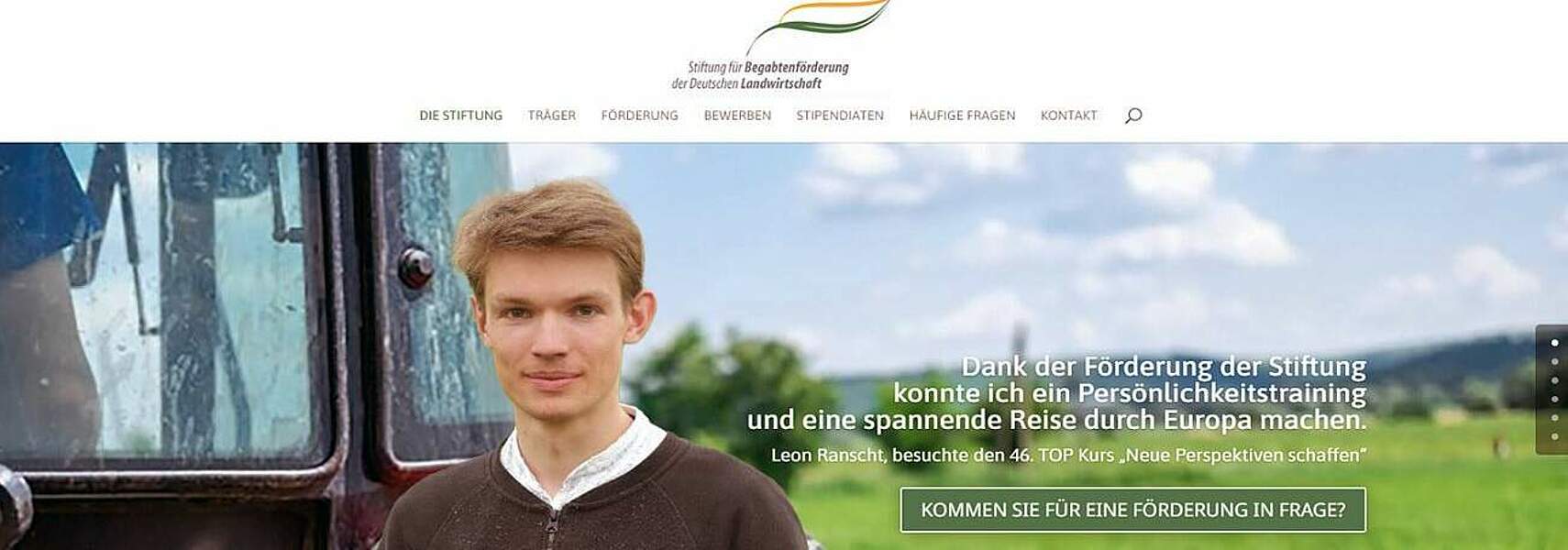 Neuer Internetauftritt der Stiftung für Begabtenförderung der Deutschen Landwirtschaft