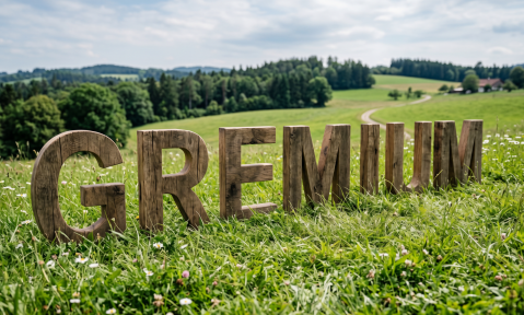 Gremium Schriftzug auf Grüner Wiese