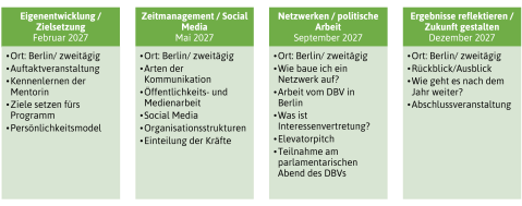 Zeitplan Mentoring-Programm
